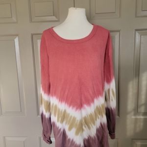 *FINAL PRICE *Terra & Sky  ladies plus size tye dyed  waffle shirt.